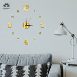 [Shpyht] Đồng hồ treo tường DIY cho văn phòng tại nhà Không khung Đồng hồ treo tường 3D hiện đại Nhãn dán gương Thiết kế phòng khách sạn Trang trí trường học Mới 3