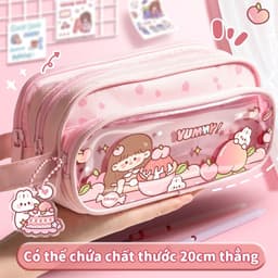 Hộp bút Bóp Viết Trong Suốt Cỡ Lớn In Họa Tiết Dễ Thương Cho Tuổi Teen 2