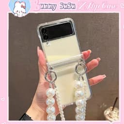 [CÓ SẴN] Kèm thanh bản lề Ốp Z Flip 8 - Z Flip7 -  Flip5 - Flip6 5G nhựa cứng mỏng nhẹ 2 dây tháo rời dễ thương 1