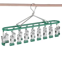 Móc bọc nhựa 20 kẹp​​ ​​Thép không gỉ, ​​Dụng cụ sắp xếp quần áo chống gió​​ TUIDO SHOP 4