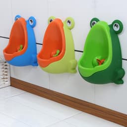 #(khotrangmon) Bô tiểu đứng cho bé trai, Bồn tiểu cho bé dán tường hình ếch 2