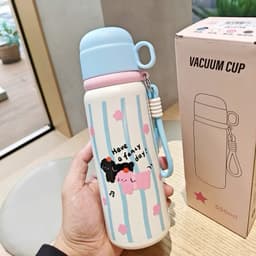 Bình Giữ Nhiệt Dễ Thương Hình Mèo Có Kèm Nắp Làm Cốc 550ML free shp 5