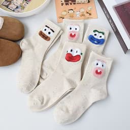 Set 10 Đôi Tất Cổ Ngắn Biểu Cảm Hài Hước Mặt Xấu Ngộ Nghĩnh Dễ Thương 4