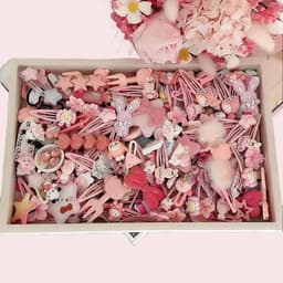 Set 50 kẹp tóc màu hồng, màu xanh cho bé gái siêu dễ thương phong cách hàn quốc siêu cute🍀FREESHIP🍀 2