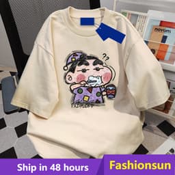 [Fashionsun] Áo thun S-8XL Phim hoạt hình Nhật Bản Anime Crayon Shin chan Chải răng Họa tiết in áo thun cotton Nữ Unisex Quá khổ Plus Size Áo thun hợp thời trang 1