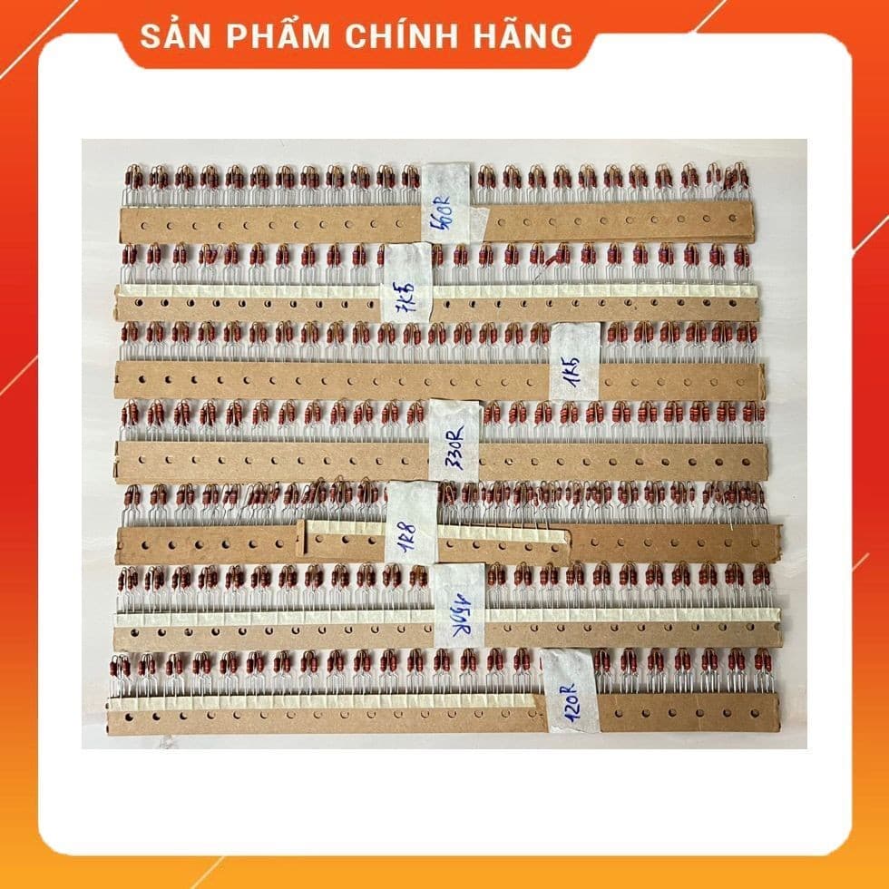 [ 100 con ]  Điện trở chân đồng 1W 5% 0.47r 0.68r 1r 1r8 3r3 10r 120r 150r 330r 560r 820r 1k5 1k8 2k2 3k3 7k5 . dây đứng