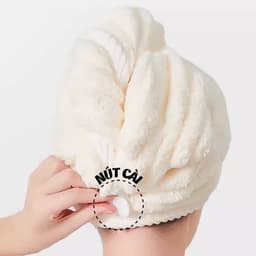 Mũ Quấn Tóc Siêu Thấm Nhanh Khô Cho Phụ Nữ Và Trẻ Em, Chất Liệu Cotton Mềm, Có Nút Cài 6