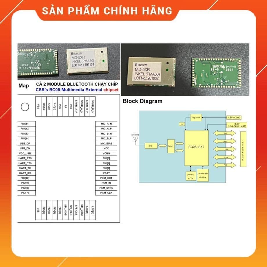 BLUETOOTH MD-5XR  CHIP CSR57E6 ( AMPLI DENON PMA30 & PMA60 ) HÀNG MỚI