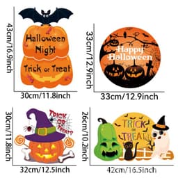 Halloween Cửa Treo Trang Trí Bí Ngô Ma Bát Lừa Hoặc Điều Trị Mặt Dây Biểu Ngữ Trang Trí Tiệc Cho Cửa Sổ Gia Đình Đồ Chơi Trẻ Em Đồ Trang Trí 2