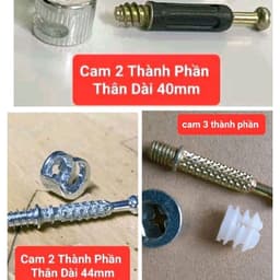 Cam Liên Kết 2 Thành Phần Và 3 Thành Phần. Ốc Cam Chất Liệu Inox Mạ Niken Sáng Bóng Và Rất Dày. Gói 500 Bộ. 1