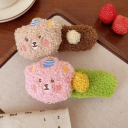 Kẹp tóc mỏ vịt gấu bông dễ thương cho nữ, loại lớn, kẹp sau đầu, kẹp lông mềm, phụ kiện tóc xinh T370 6