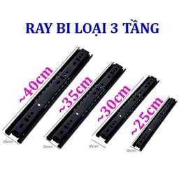 Ray Bi 3 Tầng Không Giảm Chấn Bản 45 Cao Cấp, Kích Thước Từ 200 Đến 500. Chất Liệu Thép Sơn Tĩnh Điện, Dày, Độ Bền Cao 2