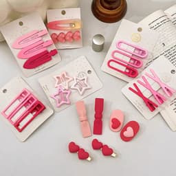 -Kẹp tóc sét 19 Món Cặp Tóc Mái Hình Cá Mập Màu Hồng Ngọt Ngào Dễ Thương Cho Bạn Gái 4