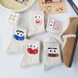 Set 10 Đôi Tất Cổ Ngắn Biểu Cảm Hài Hước Mặt Xấu Ngộ Nghĩnh Dễ Thương 3
