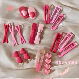 -Kẹp tóc sét 19 Món Cặp Tóc Mái Hình Cá Mập Màu Hồng Ngọt Ngào Dễ Thương Cho Bạn Gái 2