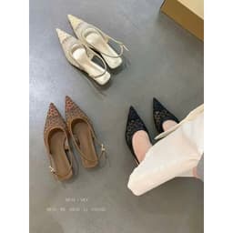 Giày Đế Bệt Mũi Nhọn 𝙔𝙐𝙇𝙄𝙉𝘼 Vải Lưới Hình Mắt Cáo Siêu Xinh hottrend 2026 - B20 6