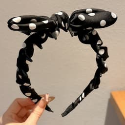 Bow Polka Dot Headband Nữ High Skull Top Mũ chống trượt 6