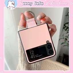 [CÓ SẴN] Ốp Samsung Z Flip 3 - ZFlip 3 - ZFlip3 5G màu pastel dễ thương có móc đeo giữa 6
