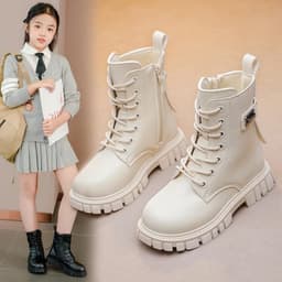 bot cao cổ dây đan chéo phong cách hiện đại cho bé gái [00166] 1