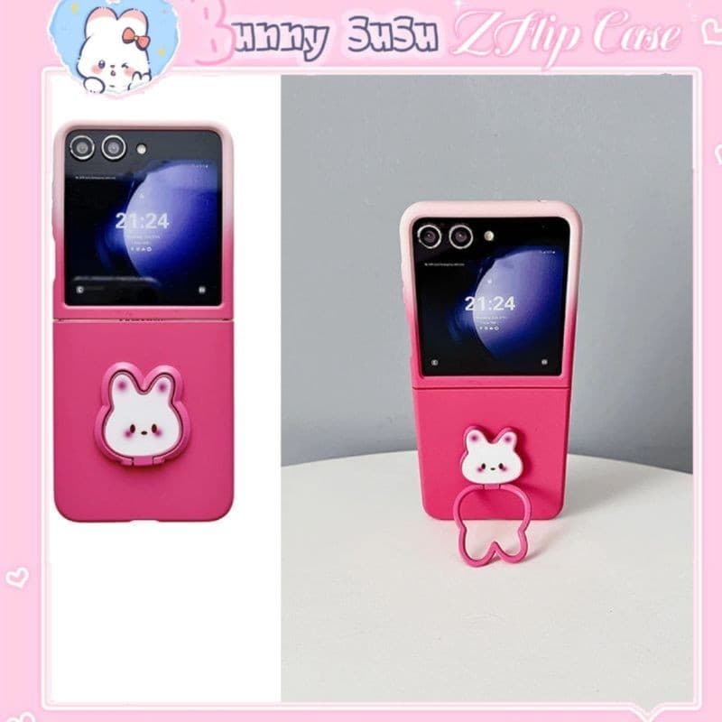 [CÓ SẴN] Ốp Z Flip6 - ZFlip 5 - Z Flip 4 - Z Flip3 - Flip5 5G siêu mỏng màu xinh xắn dễ thương kèm giá đỡ thỏ cute