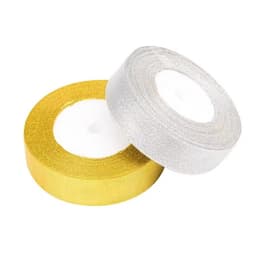 Ruy băng nhũ kim tuyến vàng bạc bản 22m 6