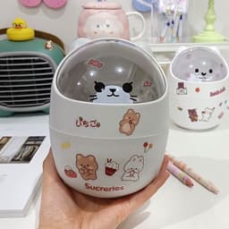 Thùng Rác Mini Có Nắp Để Bàn HOẠT HÌNH🍀FREESHIP🍀 6
