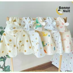 Áo Choàng Chống Nắng Đa Năng Cho Bé Vải Xô Muslin  Có Kính Chống Bụi, Thoáng Mát, Cúc Bấm Tháo Rời Size 3-14kg 2
