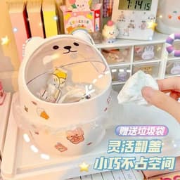 Thùng Rác Mini Có Nắp Để Bàn HOẠT HÌNH🍀FREESHIP🍀 4