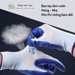 Bao Tay Phủ PU Mỏng Nhẹ (1 Đôi) Chống Trơn Chống Bám Đất Bảo Hộ Lao Động | Nông Trại Sago 2