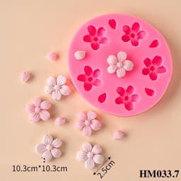 Khuôn silicon hình charm hoa các loại - Khuôn làm bánh hay socola, đổ charm nến thơm handmade, đổ epox chuẩn DIY - HM033 5