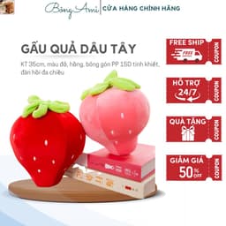 Gấu bông quả dâu tây, hàng cao cấp siêu mềm mịn kt 35cm 1