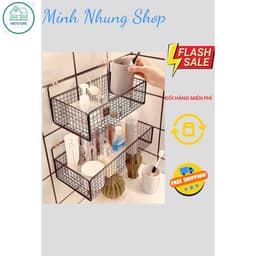 Kệ Lưới Đựng Đồ Nhà Tắm Dán Tường - Kệ Nhà Tắm- Kệ Để Bồn Cầu - Tiện Lợi Dùng Cho Mọi Vị Trí - Kèm 2 Mi 3