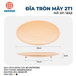 Mẹt nhựa tròn giả mây tre⚡️GIÁ SỐC⚡️Đĩa mẹt tròn đựng bún đậu,đồ ăn vặt Việt Nhật (21,23,26,32,35cm) 9