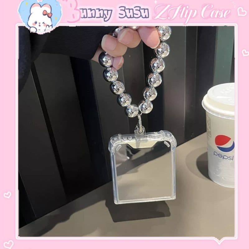 [CÓ SẴN] 2 kiểu - Ốp Z Flip 8 - Flip 7 - Flip 6 - Flip5 5G silicon chống sốc tráng gương bạc kèm dây dễ thương