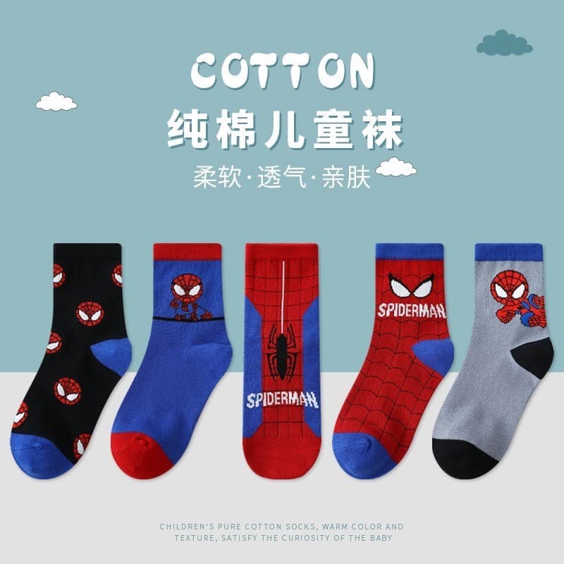 Set 10 Đôi Tất Cao Cổ Giữ Ấm Mùa Đông, Hoạ Tiết Siêu Nhân cho Bé Trai Từ 1-12 tuổi M318