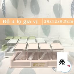 Bộ 4 lọ đựng gia vị có thìa Việt Nhật -Hũ đựng gia vị có nắp đậy tiện dụng bền đẹp (MS:2939) -Buôn rẻ 01268 3