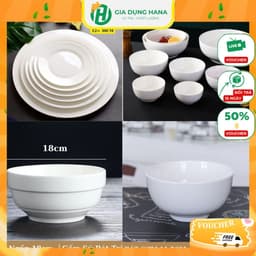 Tô Chén Đĩa Sứ Trắng Trơn Đủ Size ,Bát Đĩa Trắng Mộc Chất Liệu Gốm Sứ Bát Tràng 1