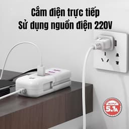 Sạc 5 Cổng USB Type C 20W - Đầu Sạc Đa Năng An Toàn, Tương Thích Nhiều Thiết Bị, Thích Hợp Mọi Nhu Cầu. 5