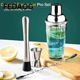 Dụng cụ pha chế 400ML Bình lắc trong suốt Chai trộn rượu vang bằng thép không gỉ 1