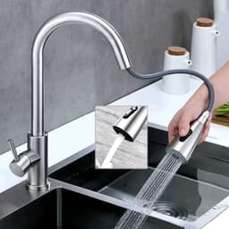 Vòi Rút Dùng Cho Chậu Rửa Bát. Giúp Dễ Dàng Vệ Sinh Chậu Và Tiện Lợi. Chất Liệu Lõi Đồng Cao Cấp, Có 2 Đường Nóng, Lạnh 2