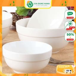 Tô phở , bát canh bằng sứ màu trắng có ngấn 18cm Bát sứ đựng cơm canh 1