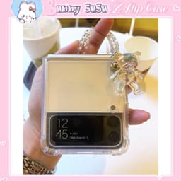 [CÓ SẴN] Ốp chống sốc Samsung Z Flip 4 - Z Flip 3 - ZFlip3 - Z Flip4 5G kèm dây đeo acrylic gấu năng động dễ thương 7