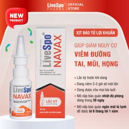 Xịt lợi khuẩn LiveSpo NAVAX - Giảm nguy cơ viêm tai mũi họng - Hộp 20ml 2