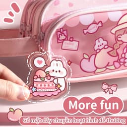 Hộp bút Bóp Viết Trong Suốt Cỡ Lớn In Họa Tiết Dễ Thương Cho Tuổi Teen 6