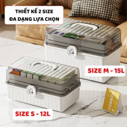Hộp Đựng Thuốc 3 Tầng, Hộp Đựng Thuốc, Đồ Y Tế Gia Đình Có Tay Cầm, Khóa Đóng Mở An Toàn Q080 5