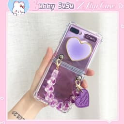 [CÓ SẴN] Ốp Samsung Z Flip 4 - ZFlip3 - Z Flip3 - Flip3 - Flip4 5G chống sốc set popsocket kèm dây tim acrylic dễ thương 3