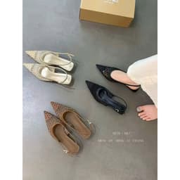 Giày Đế Bệt Mũi Nhọn 𝙔𝙐𝙇𝙄𝙉𝘼 Vải Lưới Hình Mắt Cáo Siêu Xinh hottrend 2026 - B20 7