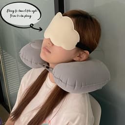 Gối bơm hơi tự động,gối chữ U,gối du lịch,gối bơm hơi,không cần thổi miệng,gấp gọn tiện mang theo 2