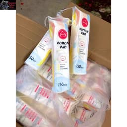 Bông Tẩy Trang Gấu Dâu 150 Miếng, Hatsu 100% Tự Nhiên, Không Gây Kích Ứng, Bông Vuông Hatsu Bông Mềm Bám Viền Vòng Quanh 3