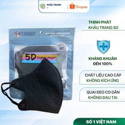 Khẩu trang 5D kháng khuẩn thùng 100 chiếc dùng 1 lần thịnh phát 9